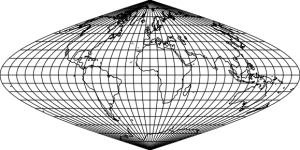 2.5. ábra: Mercator-Sanson-vetület