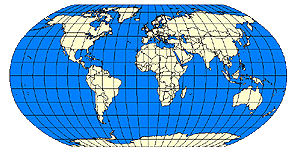 Amikor a pólusokat vonalként ábrázoljuk a világtérképen.