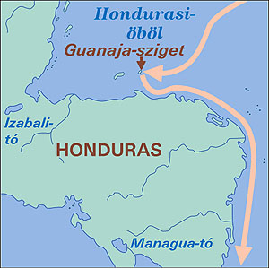 Kolumbusz útja Guanajáról Hondurasig
