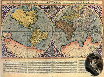 Mercator atlasznak egyik lapja s arckpe