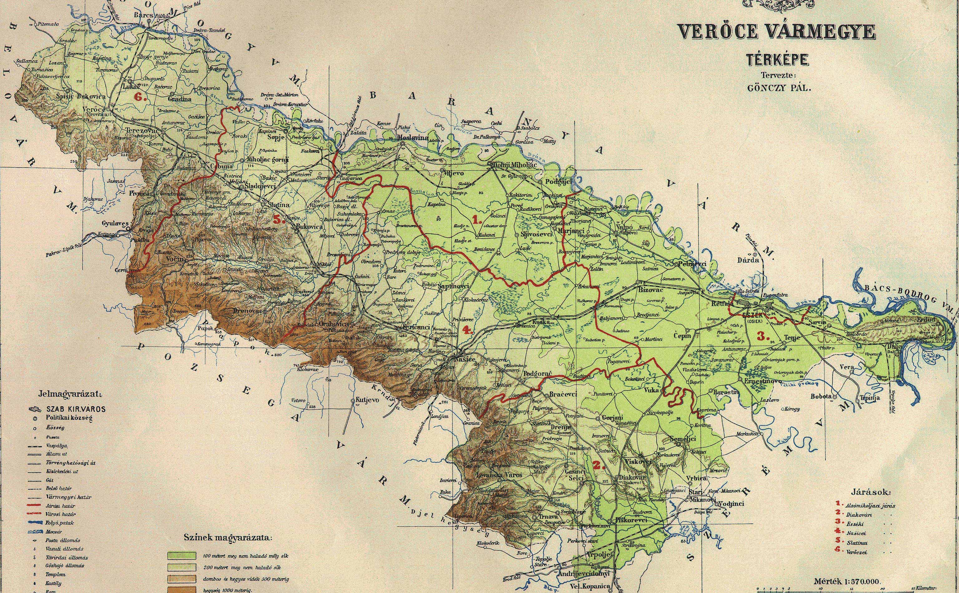 topolje karta Osztrák Magyar Monarchia varmegyei (1910) topolje karta