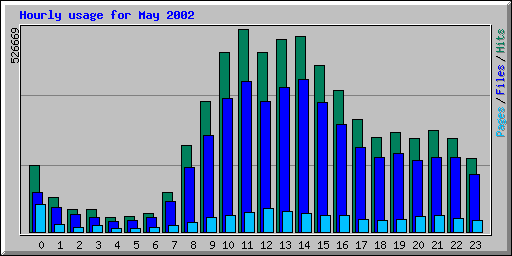 Hourly usage for May 2002