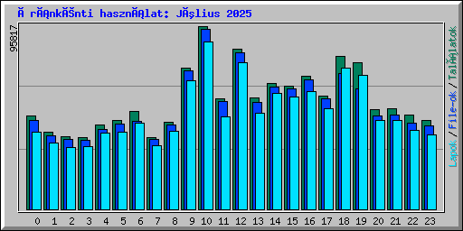 Óránkénti használat: Július 2025