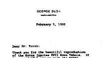 Letter of George Bush, US President